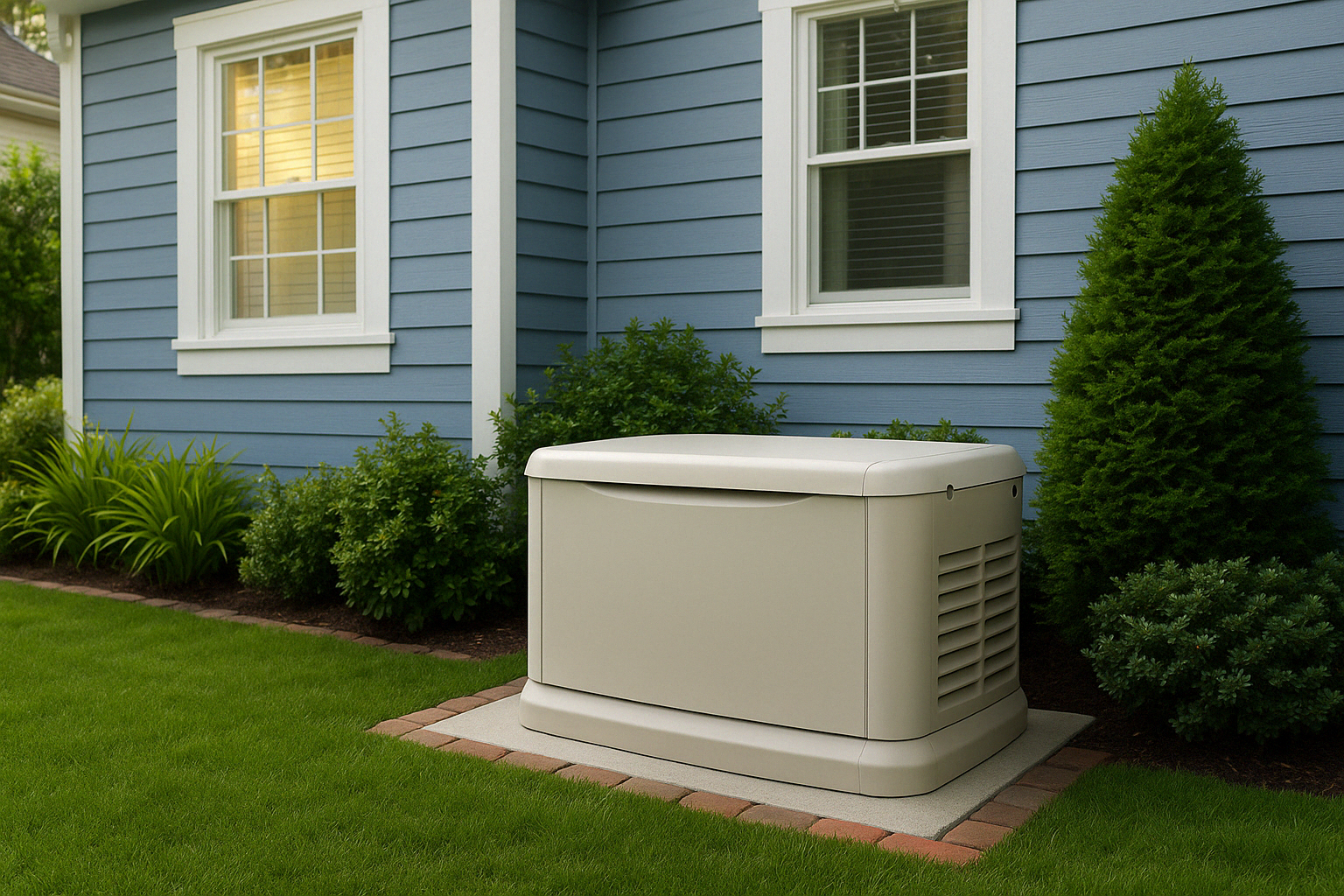 Whole Home Generator Outside Home